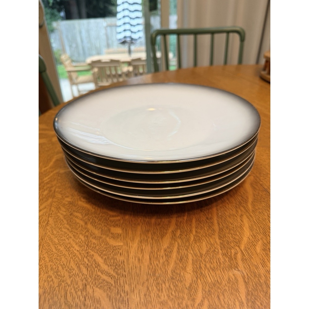 Set Of 6 Rosenthal Evensong 10.5" Dinner Plates Platinum Edge